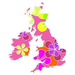 Image showing Floral UK map