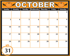 Image showing Halloween  Calendar