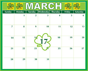 Image showing St. Patricks  Day Calendar