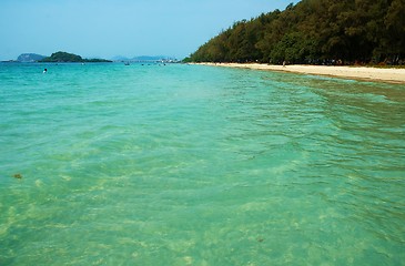 Image showing Seacoast with vibrant turquoise water 