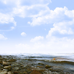 Image showing sea beach and summer sky