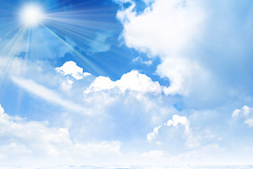 Image showing beautiful blue sky with cloud