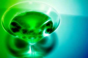 Image showing abstract scene of the liquor-glass on varicoloured background