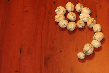 Image showing ripe nut on table