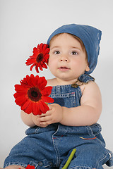 Image showing Child with Flowers