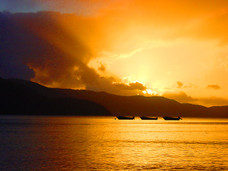 Image showing Sunset over the Whitsundays