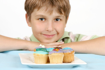 Image showing Cup Cakes on a white plate