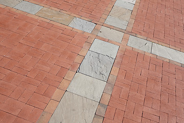 Image showing Brick and Slate Sidewalk