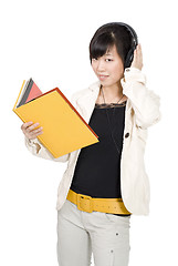 Image showing Asian woman studying
