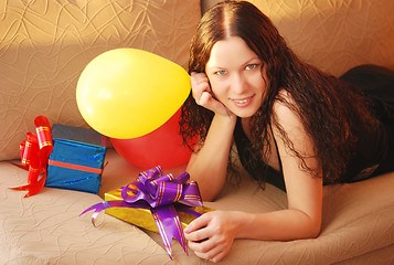 Image showing woman with presents