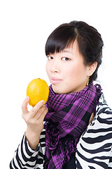 Image showing Woman with lemon