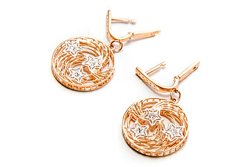 Image showing Luxury gold earring