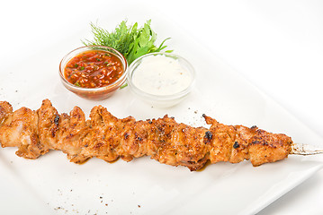 Image showing Grilled chicken kebab