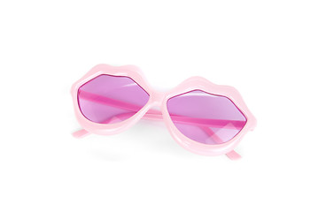 Image showing party pink  lips shaped glasses