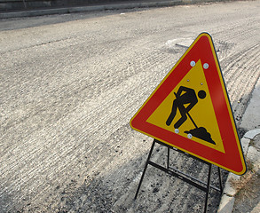 Image showing Road works sign