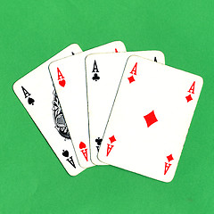 Image showing Poker of aces cards