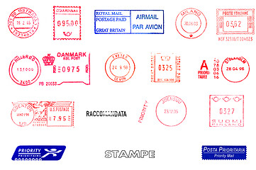 Image showing Postage meters stamps