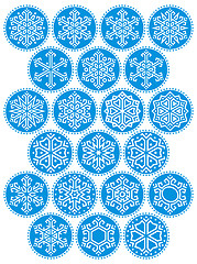 Image showing Snowflakes Blue Round Kit