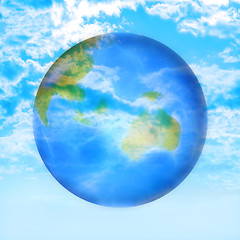 Image showing abstract background with scene planet