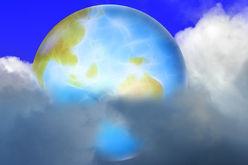 Image showing abstract background with scene planet