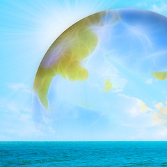 Image showing abstract background with scene planet