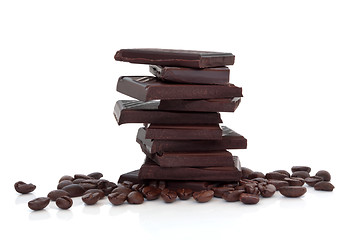 Image showing  Dark Chocolate and Coffee Beans