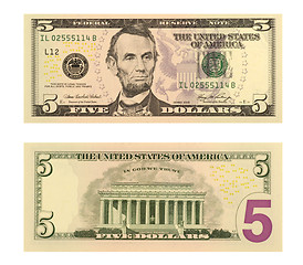 Image showing 5 Dollar Bill