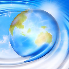 Image showing abstract background with scene planet