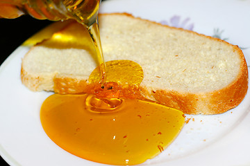 Image showing bread and honey