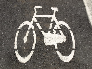 Image showing Bike lane sign