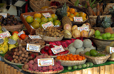 Image showing Exotic Fruits Stand