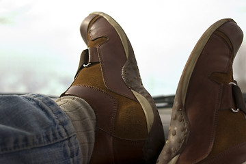 Image showing Feet on the Dashboard Relaxing