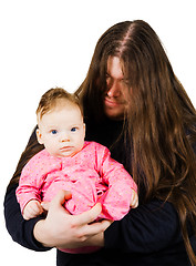 Image showing Heavy metal father singing lulaby to his son