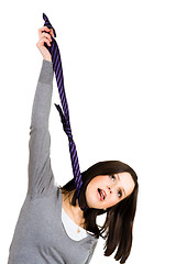 Image showing hanging woman with tie