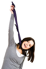 Image showing hanging woman with tie