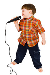 Image showing Kid singing