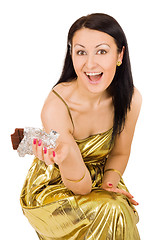 Image showing Woman with chocolate