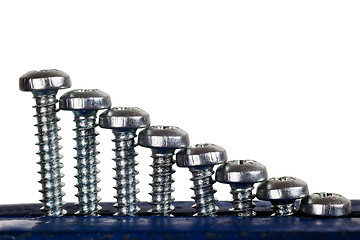 Image showing Rows of screws