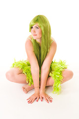 Image showing whater nymph with green hair