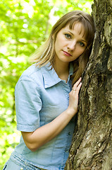 Image showing Girl and tree