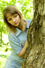 Image showing Girl and tree