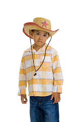 Image showing young, cute boy with cowboy hat