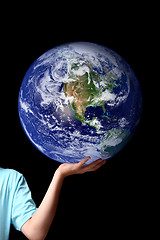 Image showing World in the palm of your hands - planet earth