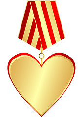 Image showing Gold medal-heart