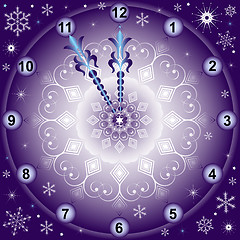 Image showing Ñhristmas background with clock