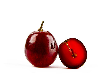 Image showing Red grapes on a white background