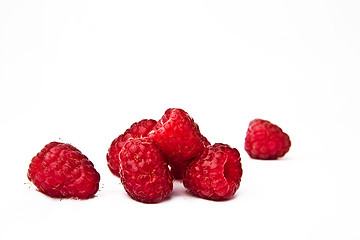 Image showing Raspberries on a white background