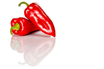 Image showing Red peppers on a white background