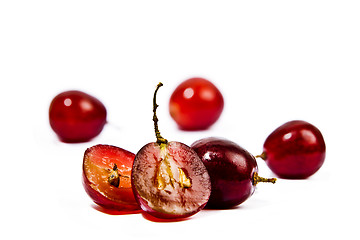 Image showing Red grapes on a white background