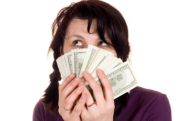 Image showing girl with money